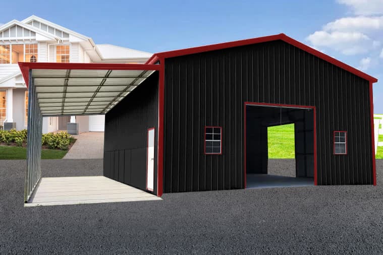 Fully Enclosed Barn 42’x50’x14′