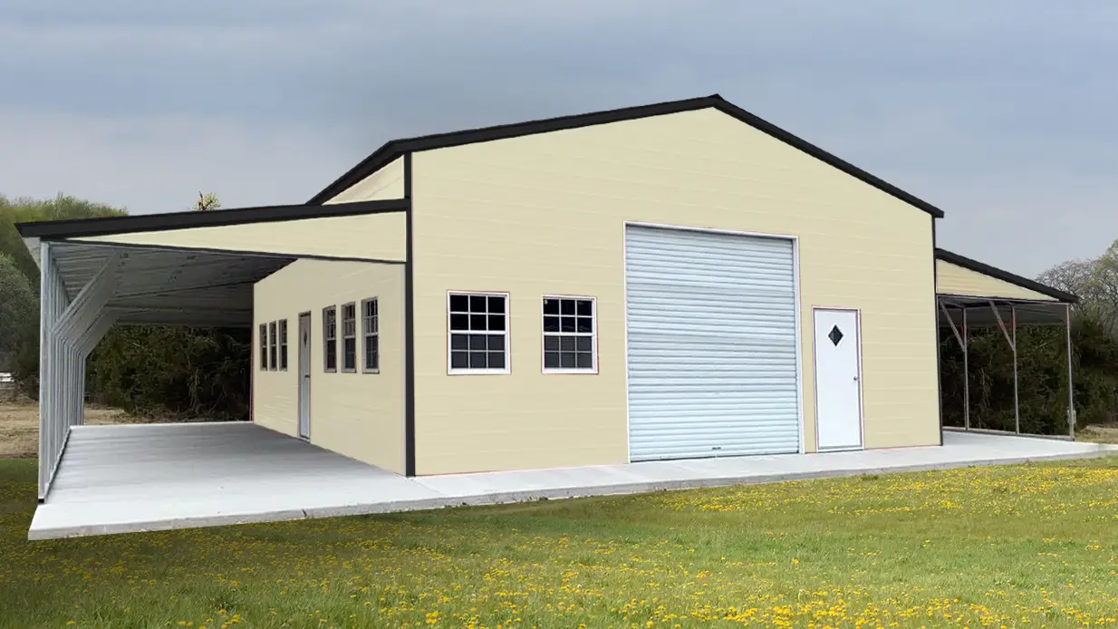 Fully Enclosed Barn 54′ Wide x 40′ Long x 12′ Tall