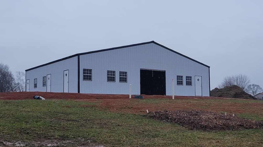 Fully Enclosed Commercial Garage 50′ Wide x 44′ Long x 10′ Tall
