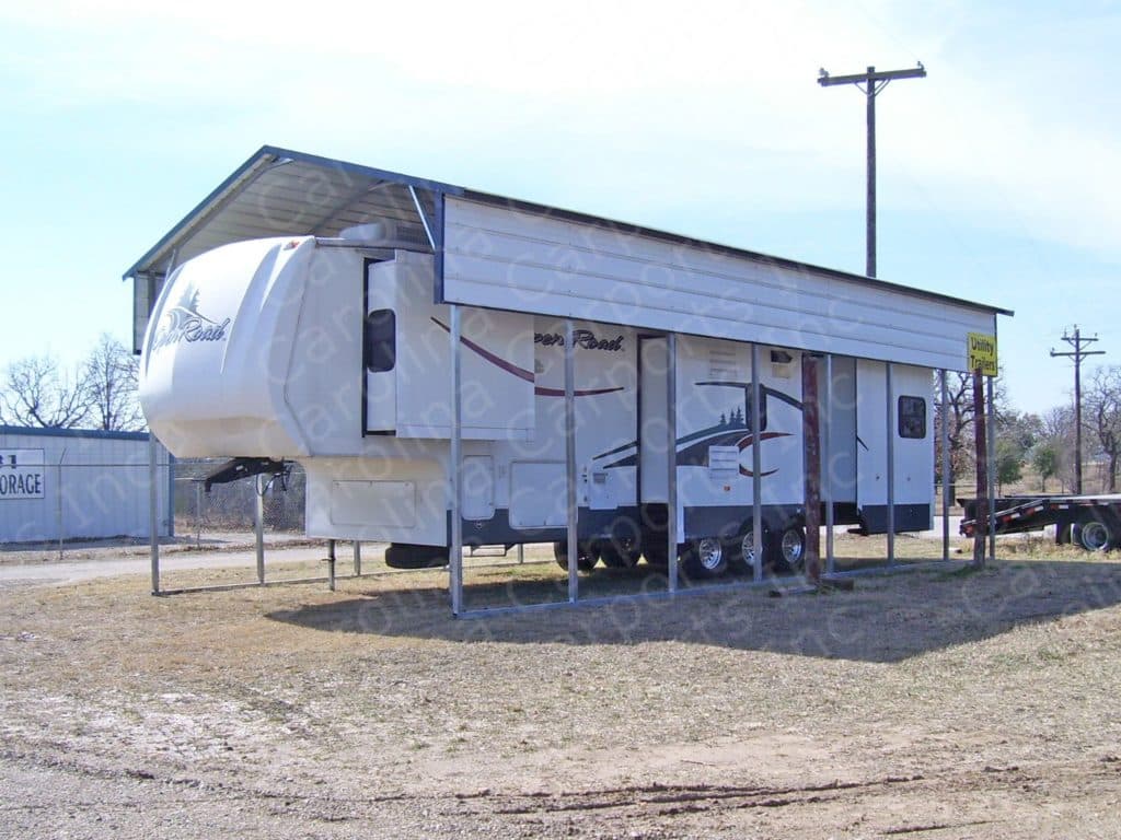 RV Carport Boxed Eave Style with One Panel Each Side