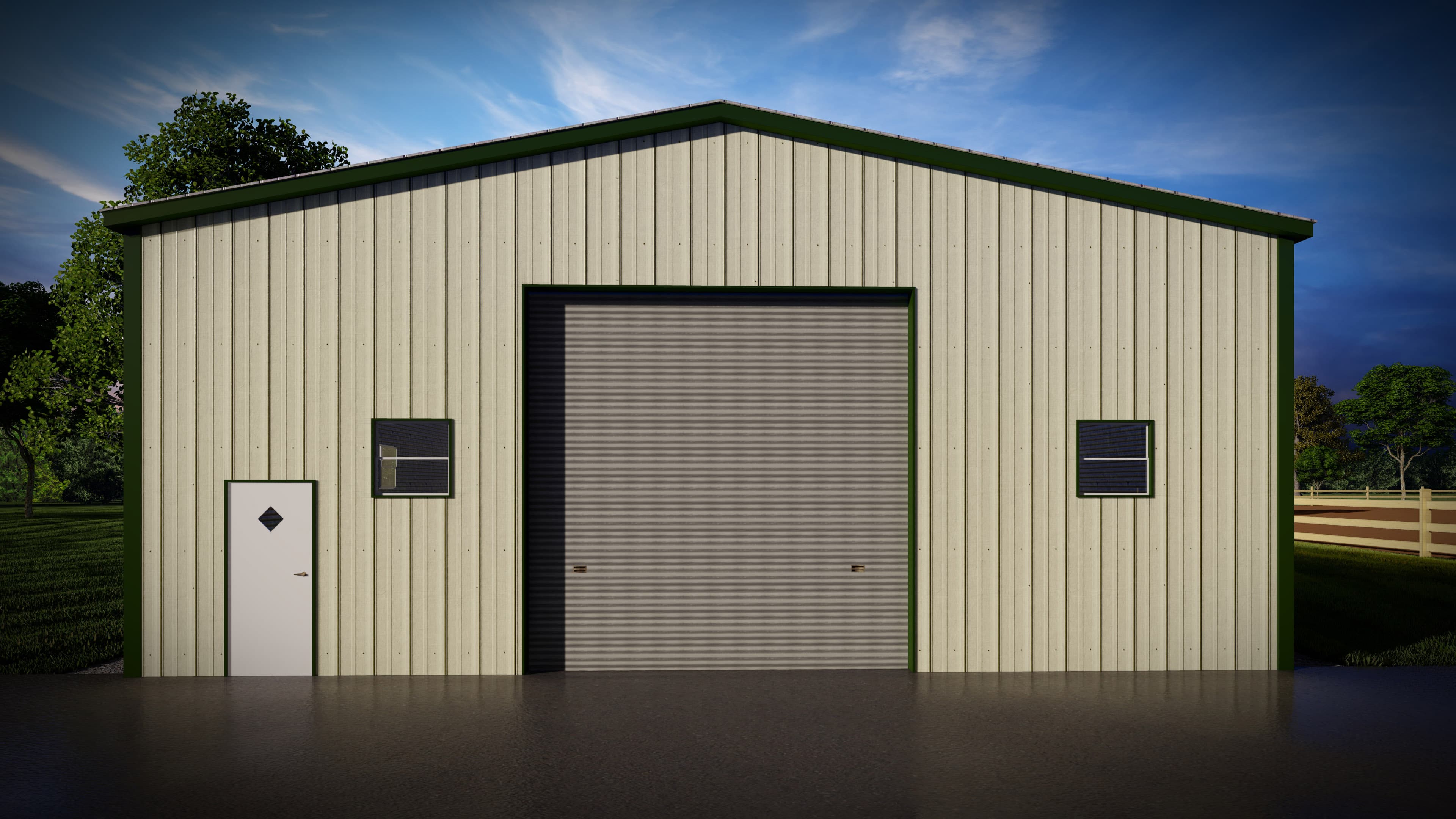 Vertical roof style triple wide all vertical fully enclosed