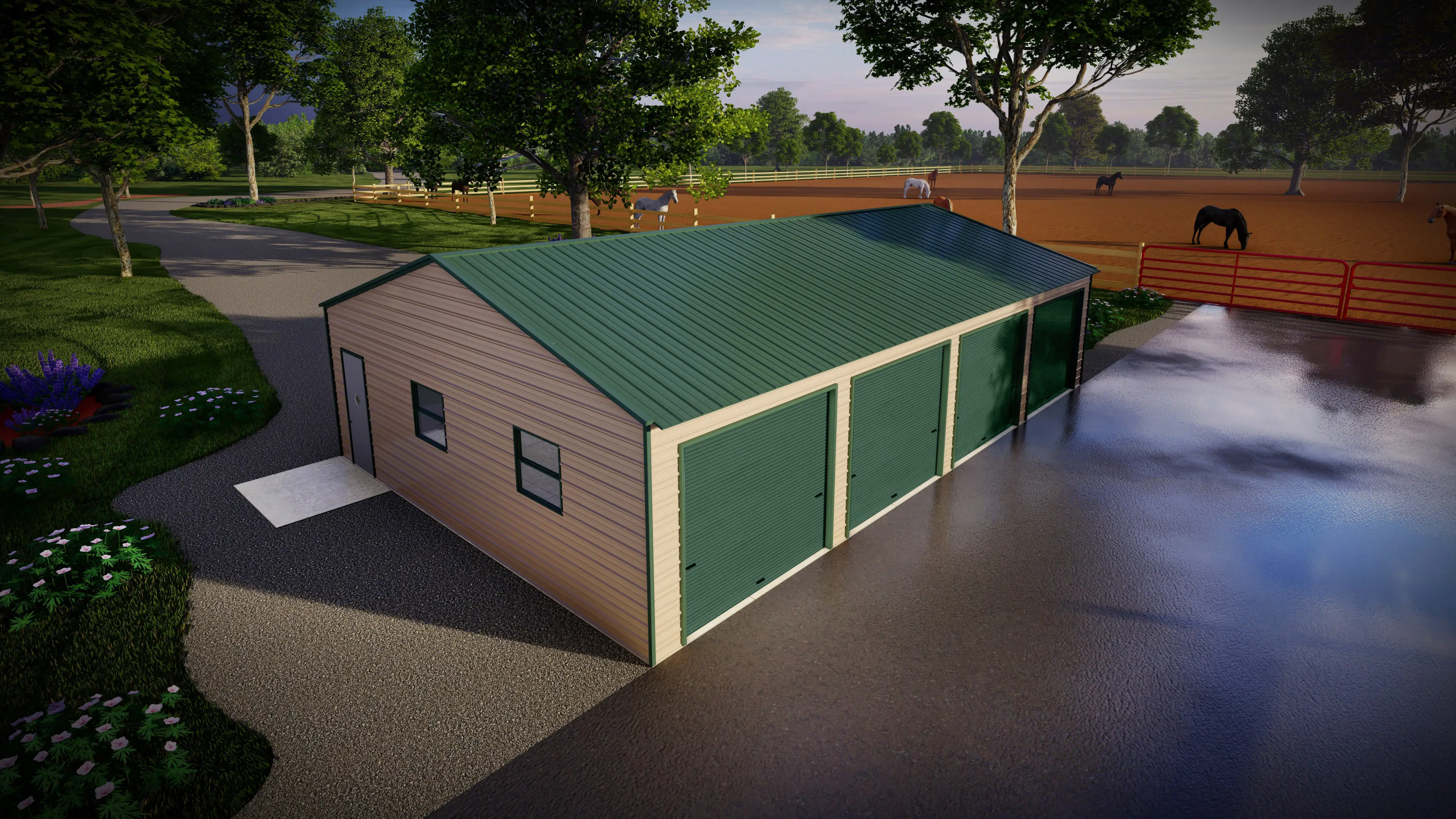 Vertical style roof fully enclosed