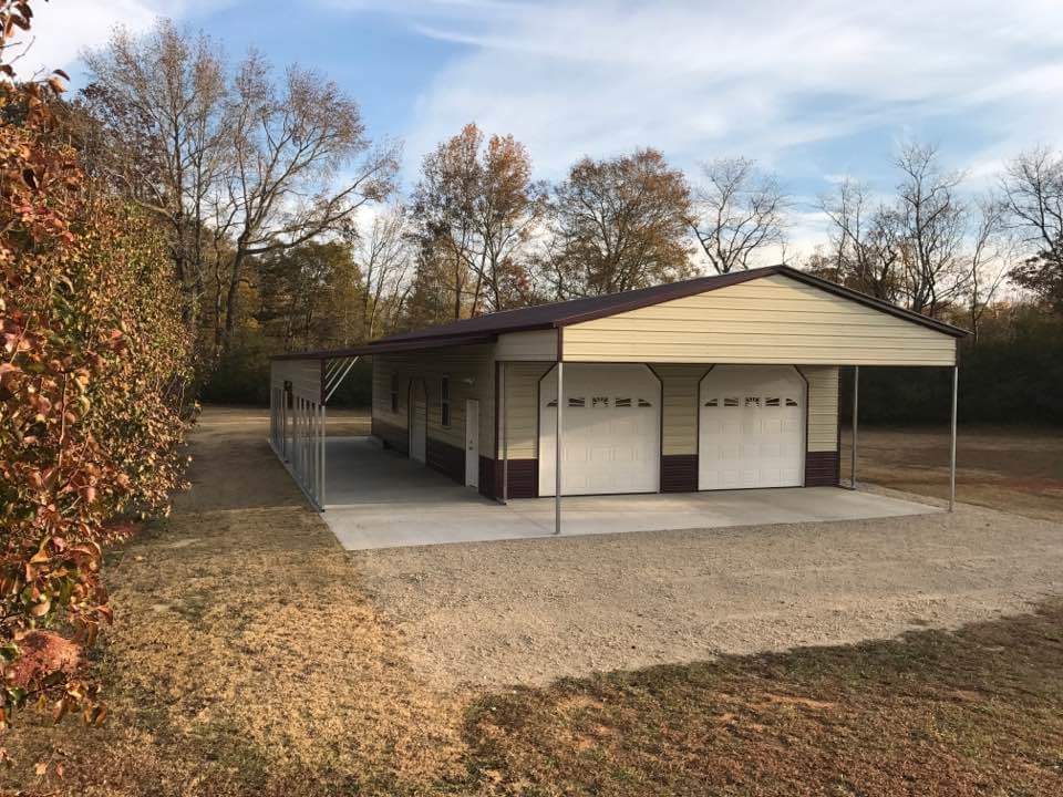 Vertical roof style triple wide custom enclosed