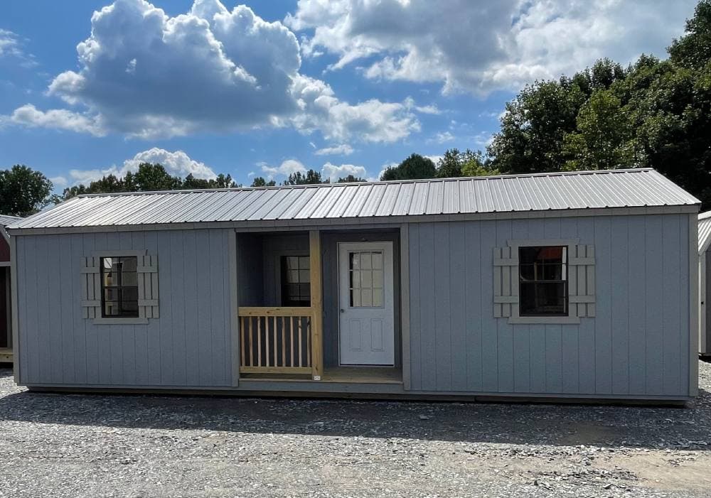 Ronks Gray A-Center Porch Cabin