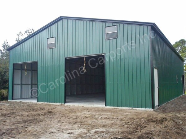 All Vertical Fully Enclosed Garage with Two 9'x8' Garage Doors