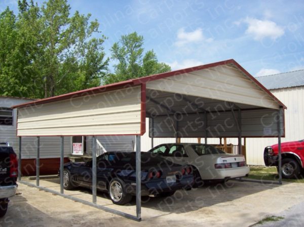 Boxed Eave Style Carport with One Panel Per Side