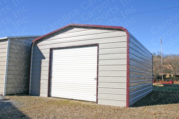 Regular Metal Garage with Garage Door