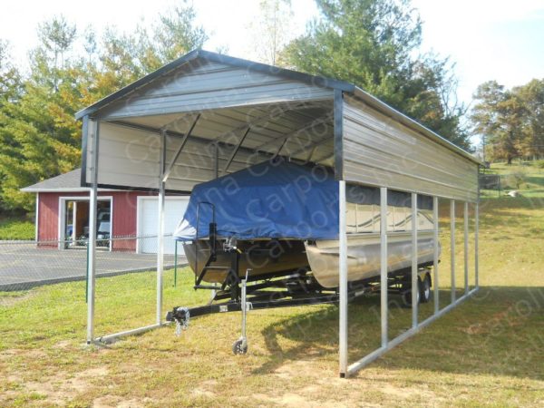 RV Carport Boxed Eave Style One Panel Each Side