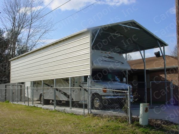 RV Carport Boxed Eave Style Two Panels on One Side