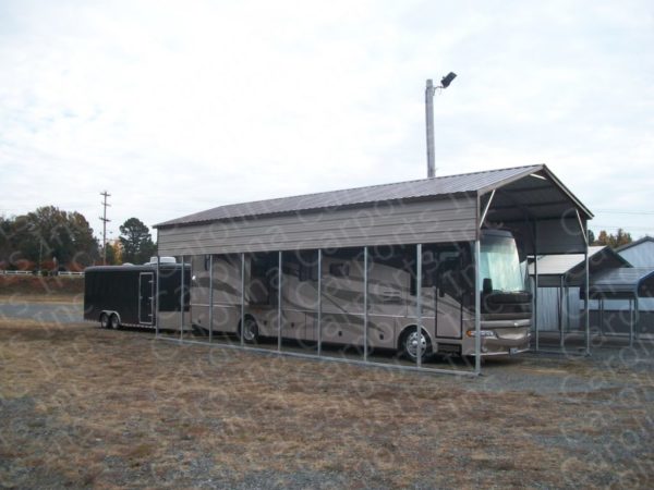 RV Carport Vertical Style Roof With One Panel on Each Side