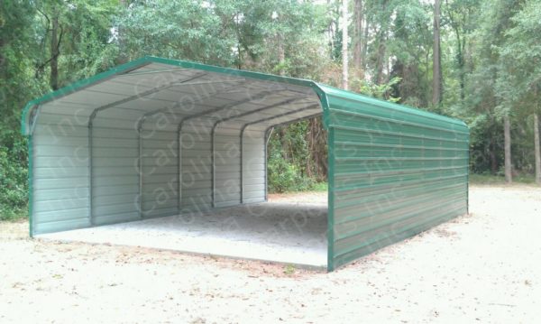 Regular Style Carport with Both Sides Closed Two Vehicles