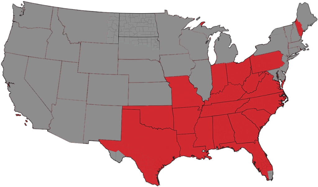 Millennium Buildings Service Area Map